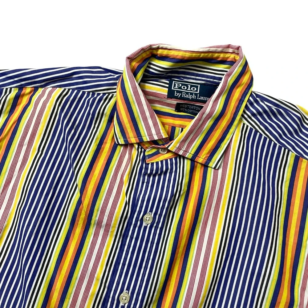 Polo Ralph Lauren Large Westerton 100% Cotton Long Sleeve Striped Button Up