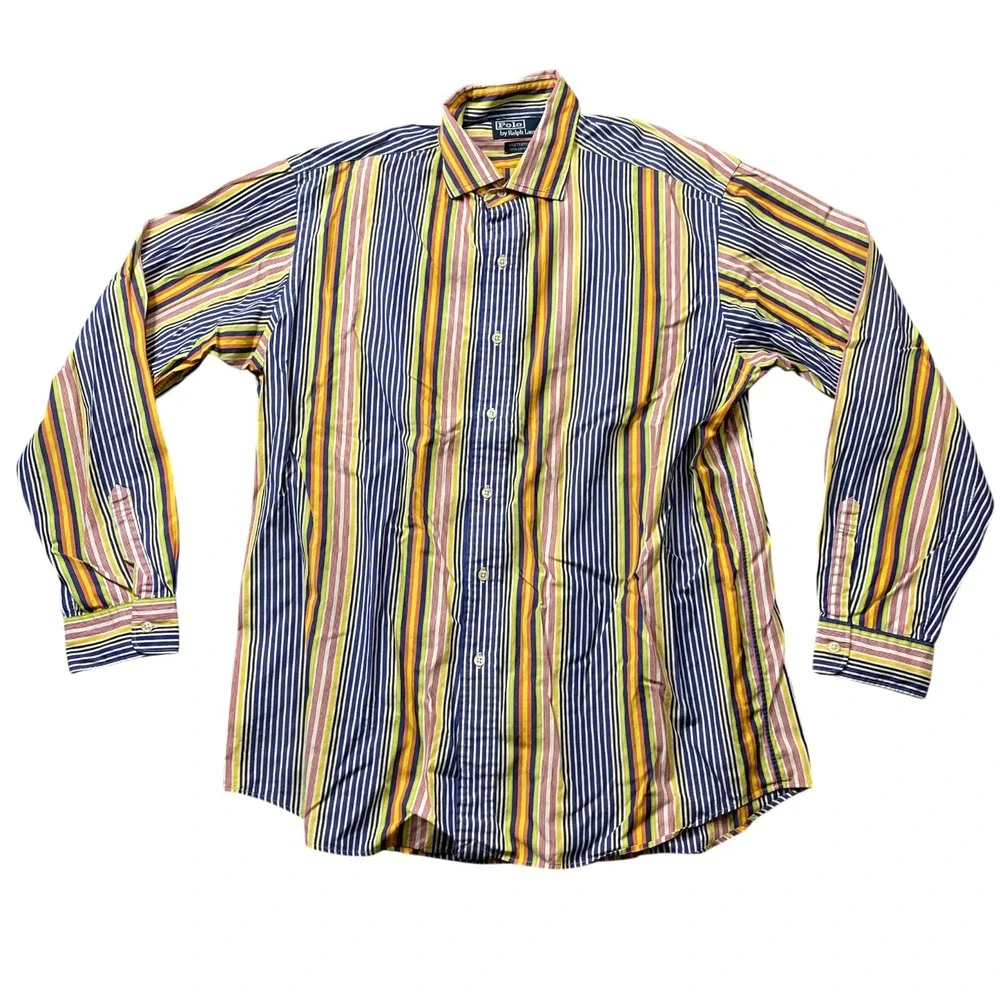 Polo Ralph Lauren Large Westerton 100% Cotton Long Sleeve Striped Button Up