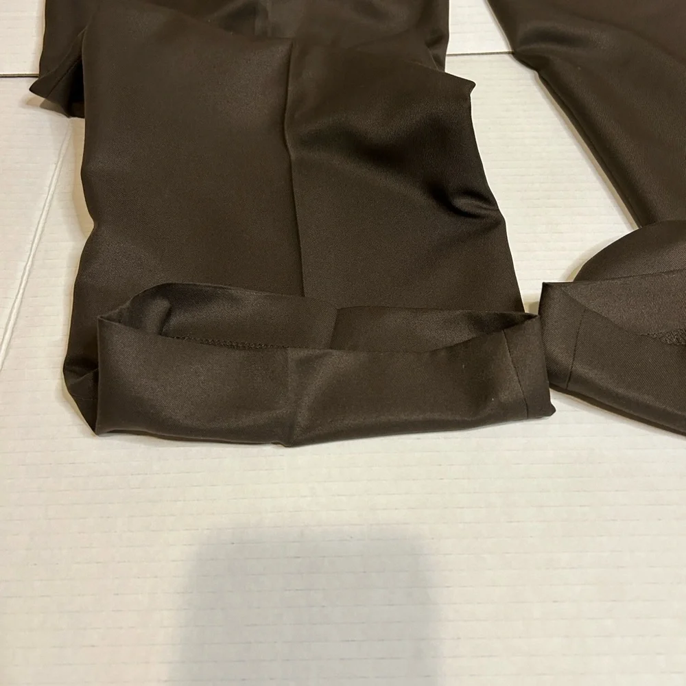 Round Tree & York Sz 34x30 Chocolate Brown men’s flat front dress pants