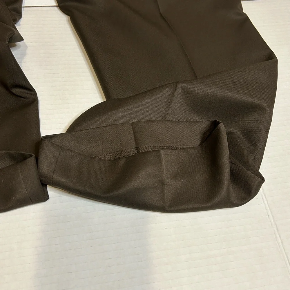 Round Tree & York Sz 34x30 Chocolate Brown men’s flat front dress pants
