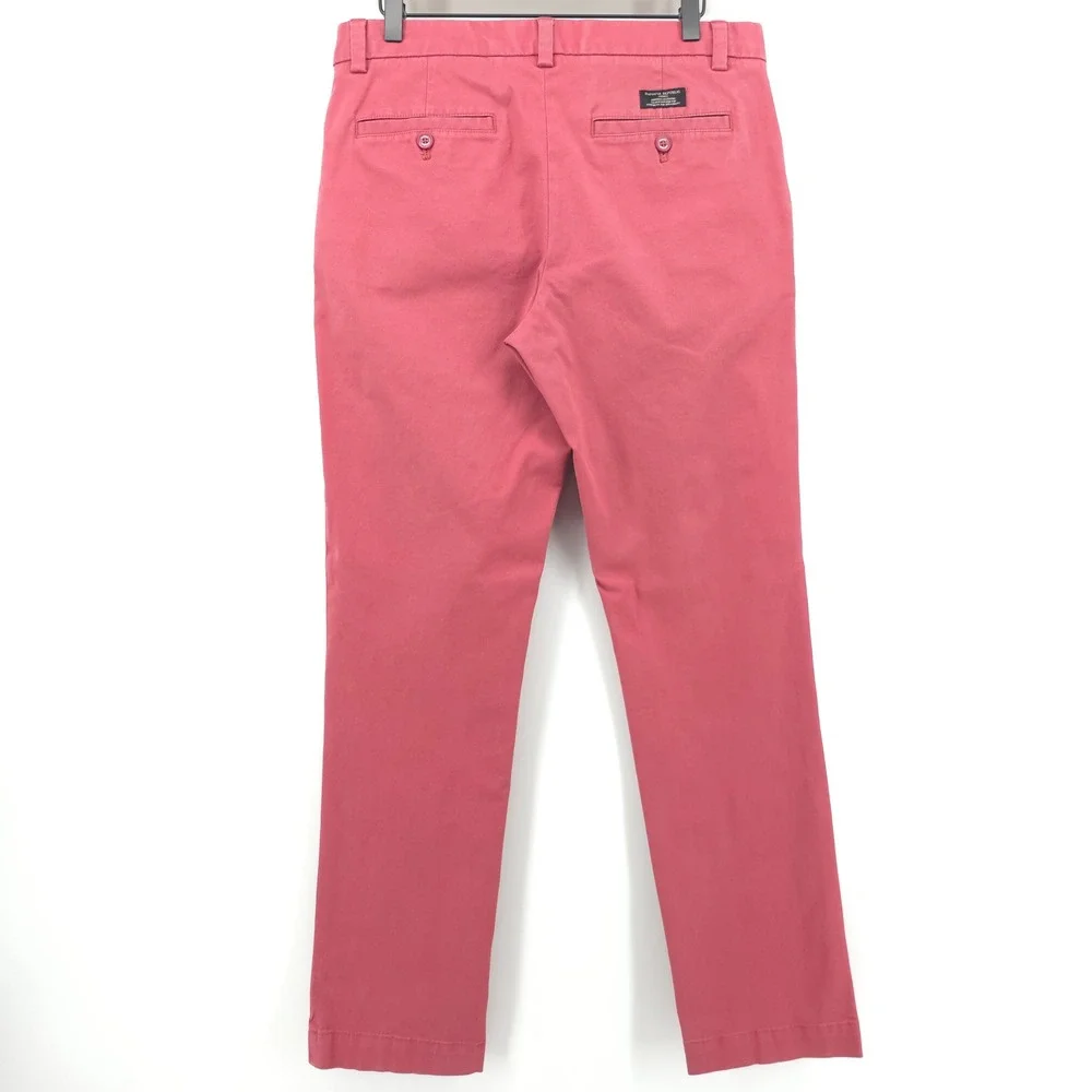 Banana Republic Mens Pants Aiden Chino 32x32 Salmon Pink Slim Fit Casual
