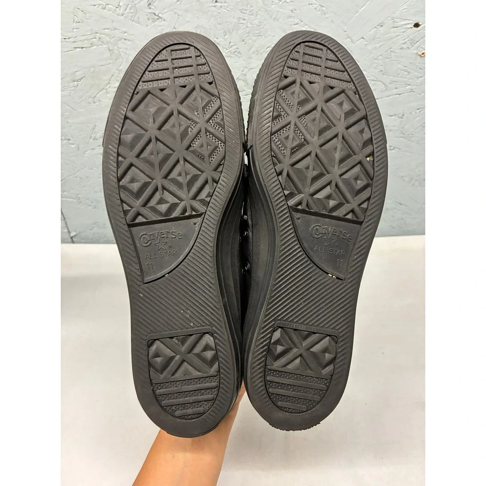Converse Chuck Taylor All Star Low Top Shoes Mens 11 Black Leather Sneakers