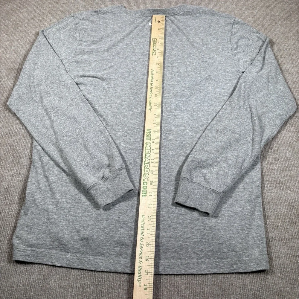 Nike Baldwin Wallace‎ Yellow Jackets T Shirt Mens L Long Sleeve Grey Baseball