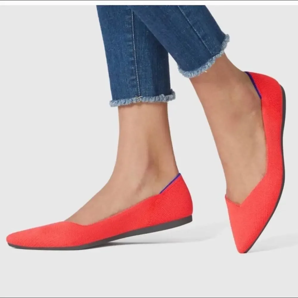 Rothys the point flame red size 9 woman’s flat sh…