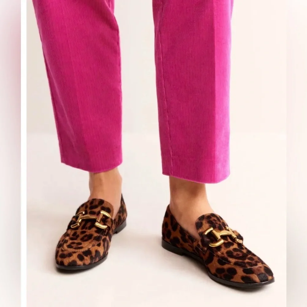 Boden Iris snaffle loafer leopard animal print size EU 37 US 6 new without box