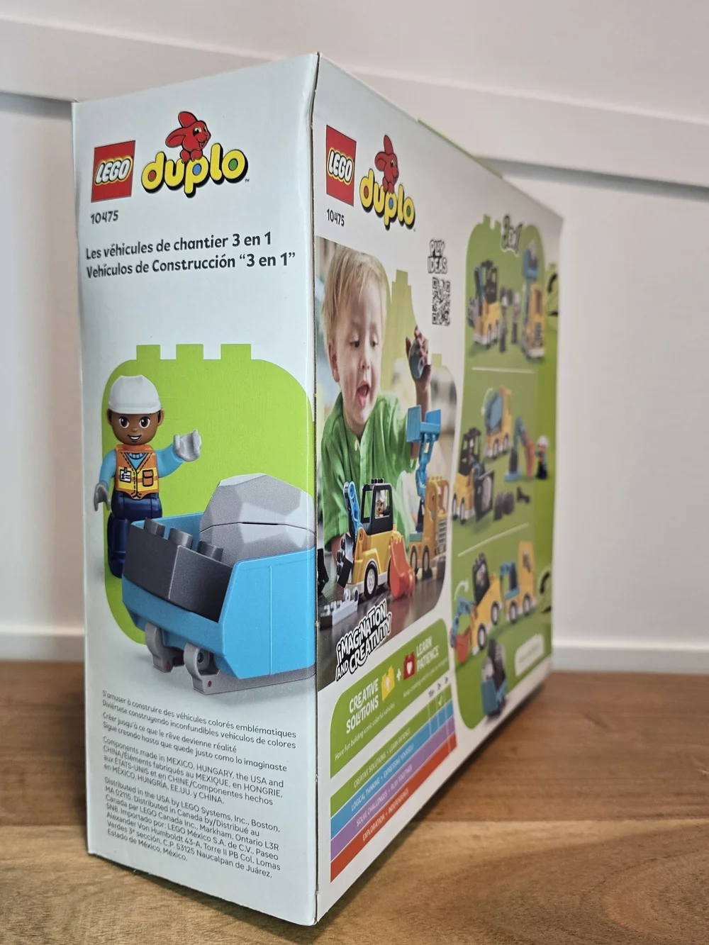 LEGO DUPLO 3-in-1 Construction Vehicles - Yellow & Blue 2+ Activity Toy