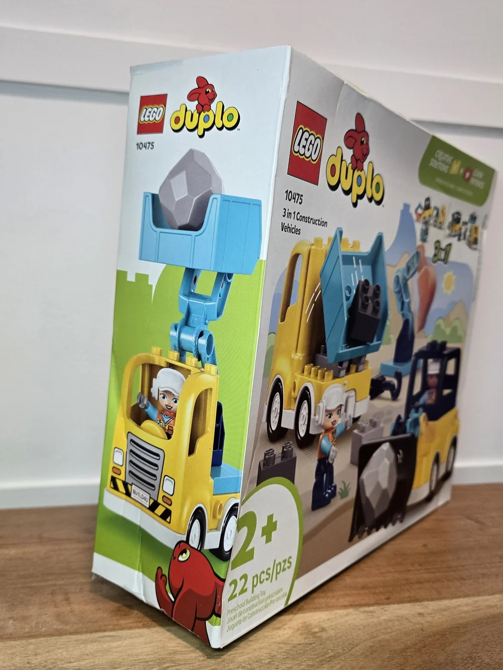 LEGO DUPLO 3-in-1 Construction Vehicles - Yellow & Blue 2+ Activity Toy