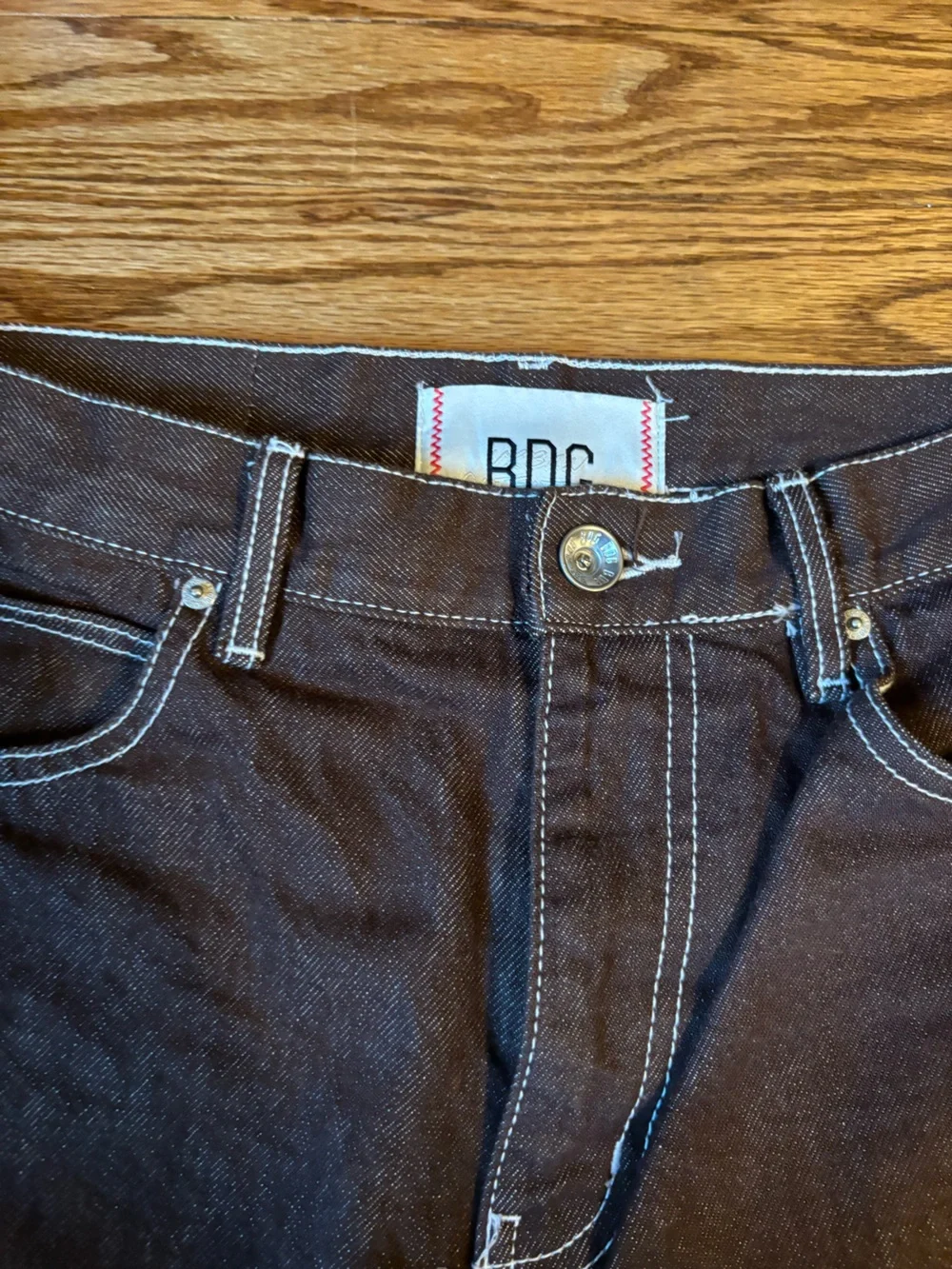 BDG Brown Contrast Stitch Skate Fit Jeans Men's 30x32 Straight Y2K Skater