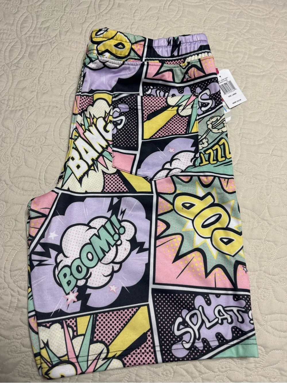 Comic Pop Art Swim Trunks - Pastel Multicolor