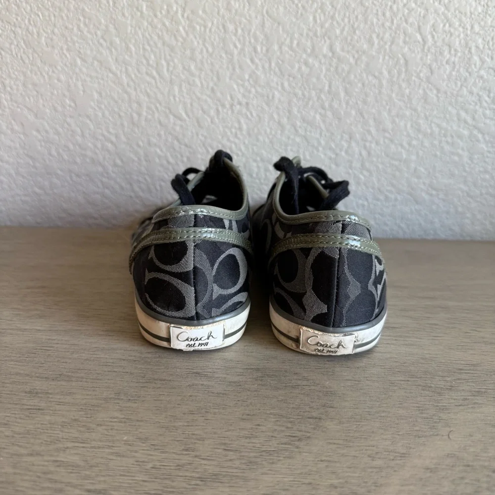 Coach Black and Gray Signature Canvas Sneakers
