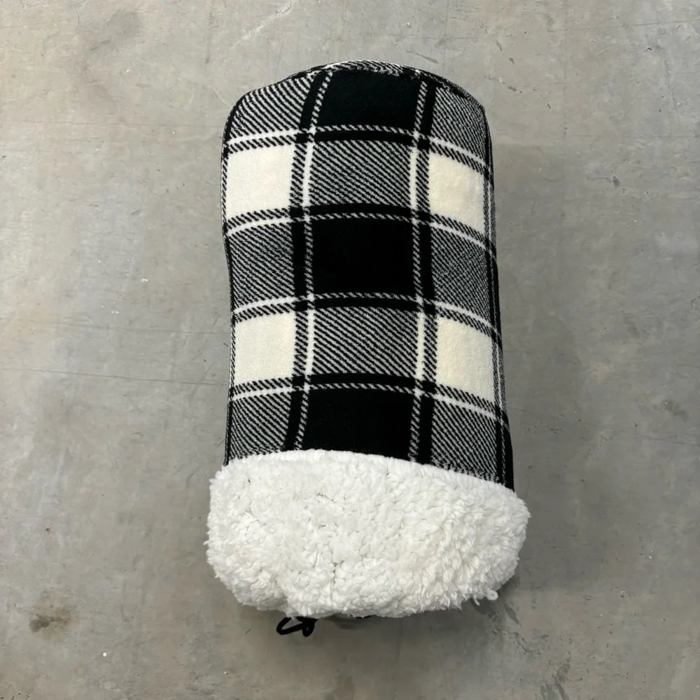Sunbeam Microplush‎ Sherpa Electric Heated Throw Blanket, White and Black Plaid