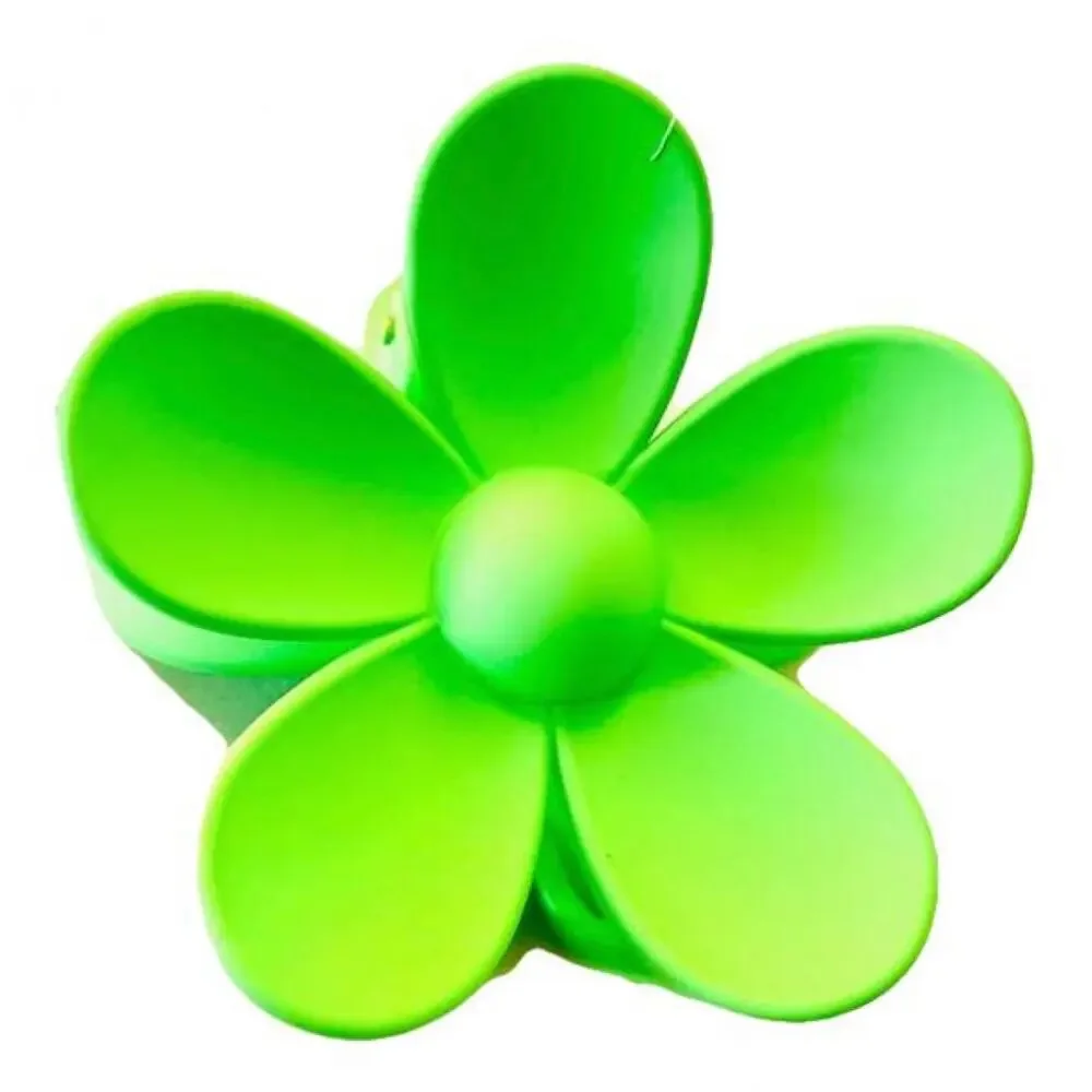 NEW FREE PEOPLE Lime Green Neon Daisy Flower Claw Clip Hair Retro Oversized Updo