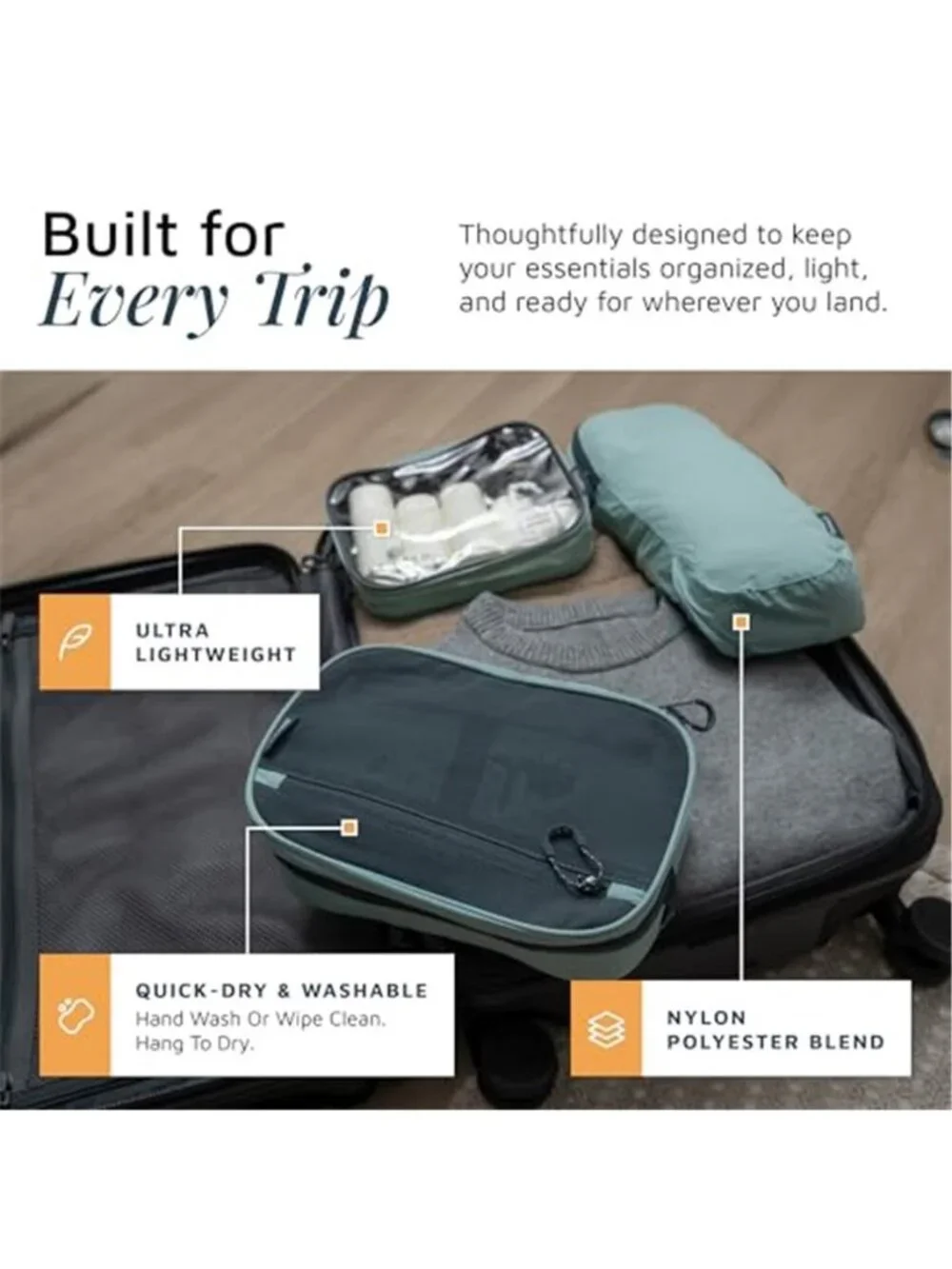Travel Toiletry Bag Set Hanging Organizer TSA Clear Makeup Cosmetic Bags 3 Piece