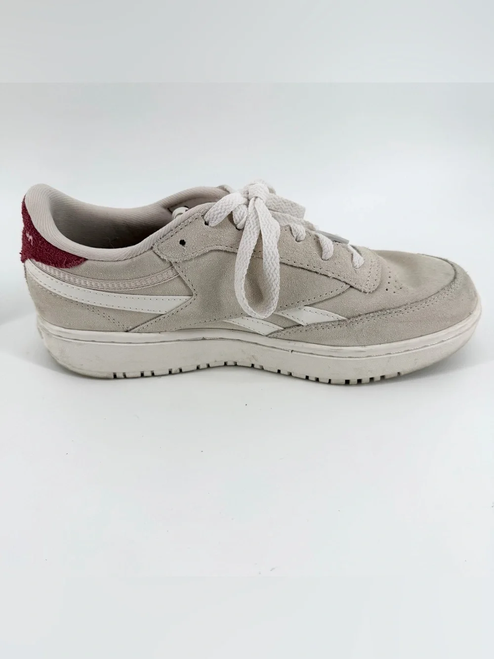 Reebok Club C Double Revenge Stucco Sedona Rose Suede Platform Shoes Womens 9.5