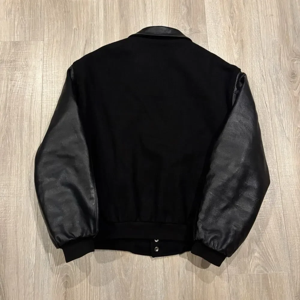 Vintage Sacramento Kings Jacket Mens Large 90s Leather Wool Bomber Varsity NBA