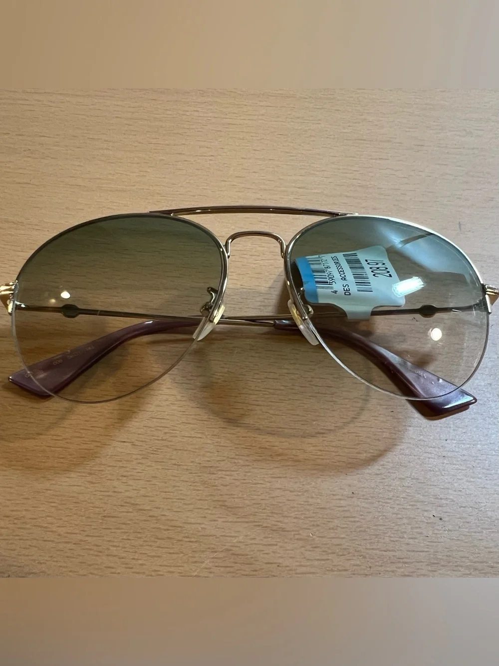 Gucci Men’s Gold Frame Sunglasses with Green Lenses $150