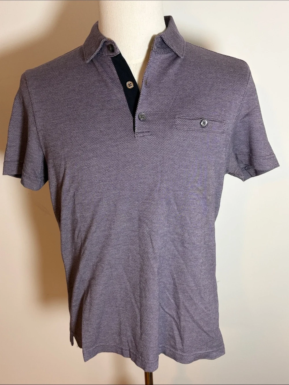 Banana Republic Blue Luxury Touch Textured Polo