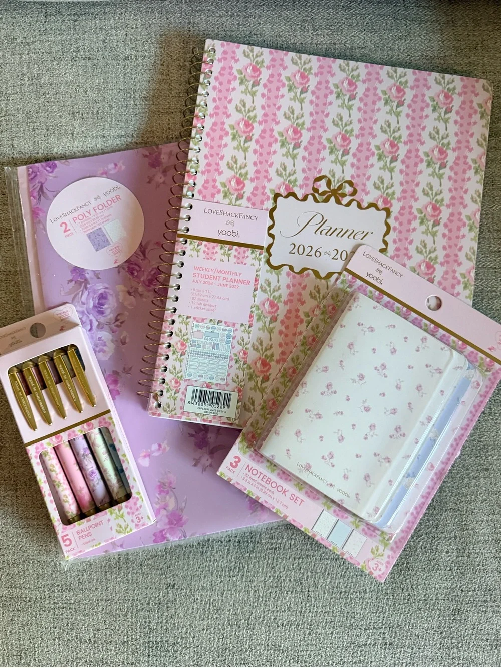 LoveShackFancy x Target Yoobi Planner Folders Mini Notebooks and Pens