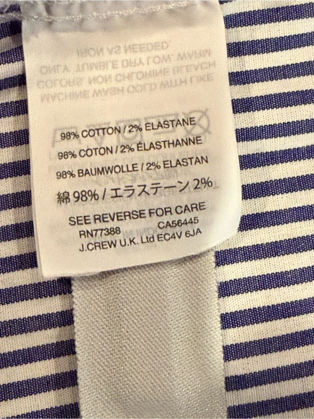 J. Crew Blue White Striped Cotton Wrap Top Womens XL Coastal