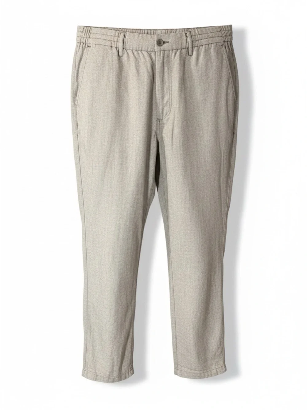 Banana Republic Light Brown Athletic Fit Linen Blend Men's Dress Pants