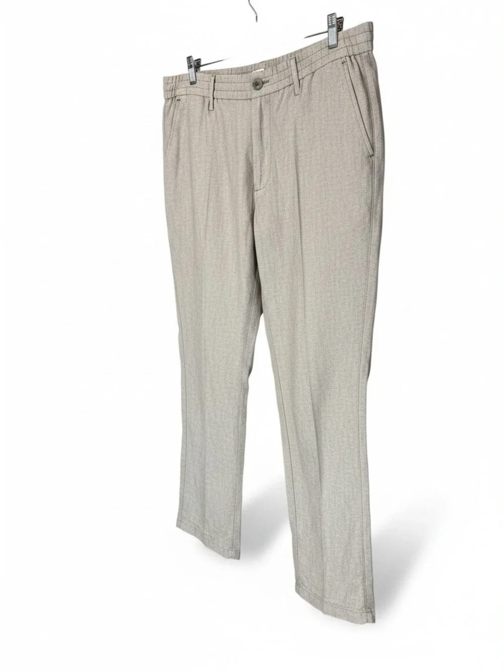 Banana Republic Light Brown Athletic Fit Linen Blend Men's Dress Pants