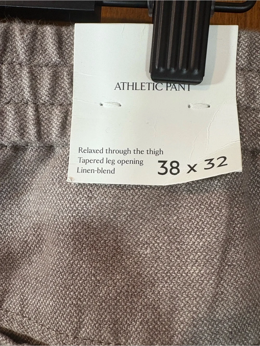 Banana Republic Light Brown Athletic Fit Linen Blend Men's Dress Pants