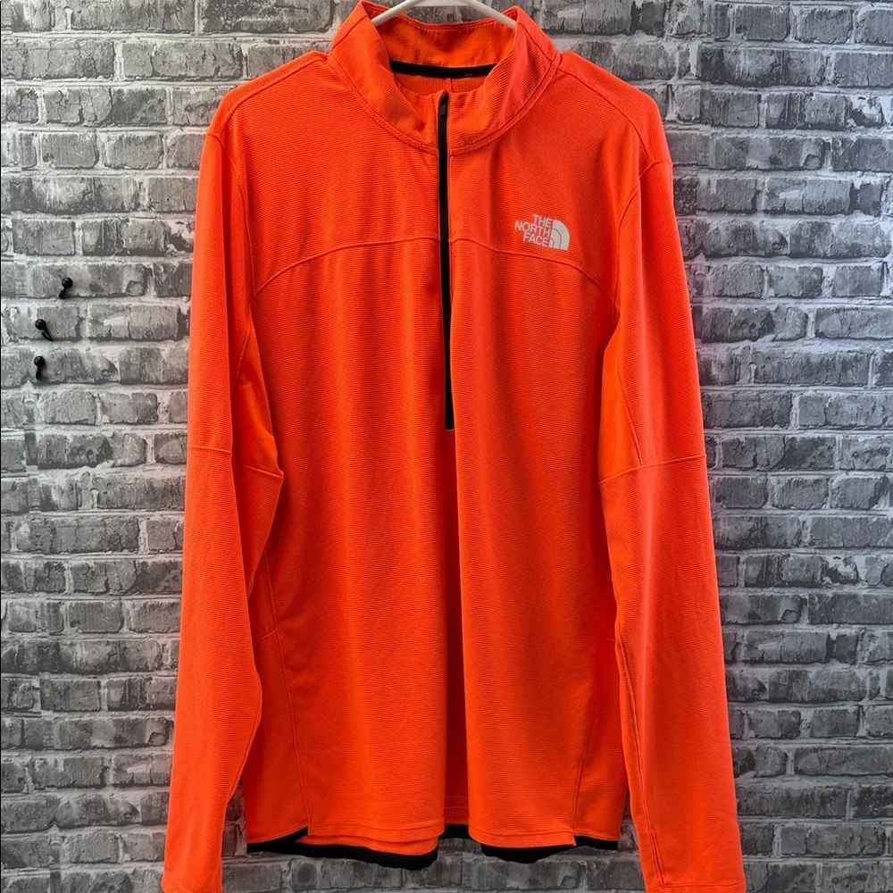 The North Face Bright‎ Orange half-Zip up shirt