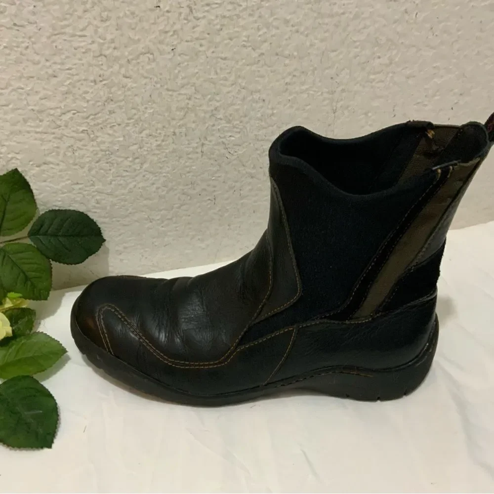 Dunham Black Leather Casual Pull On Driving Boots Shoes Women's 10 B