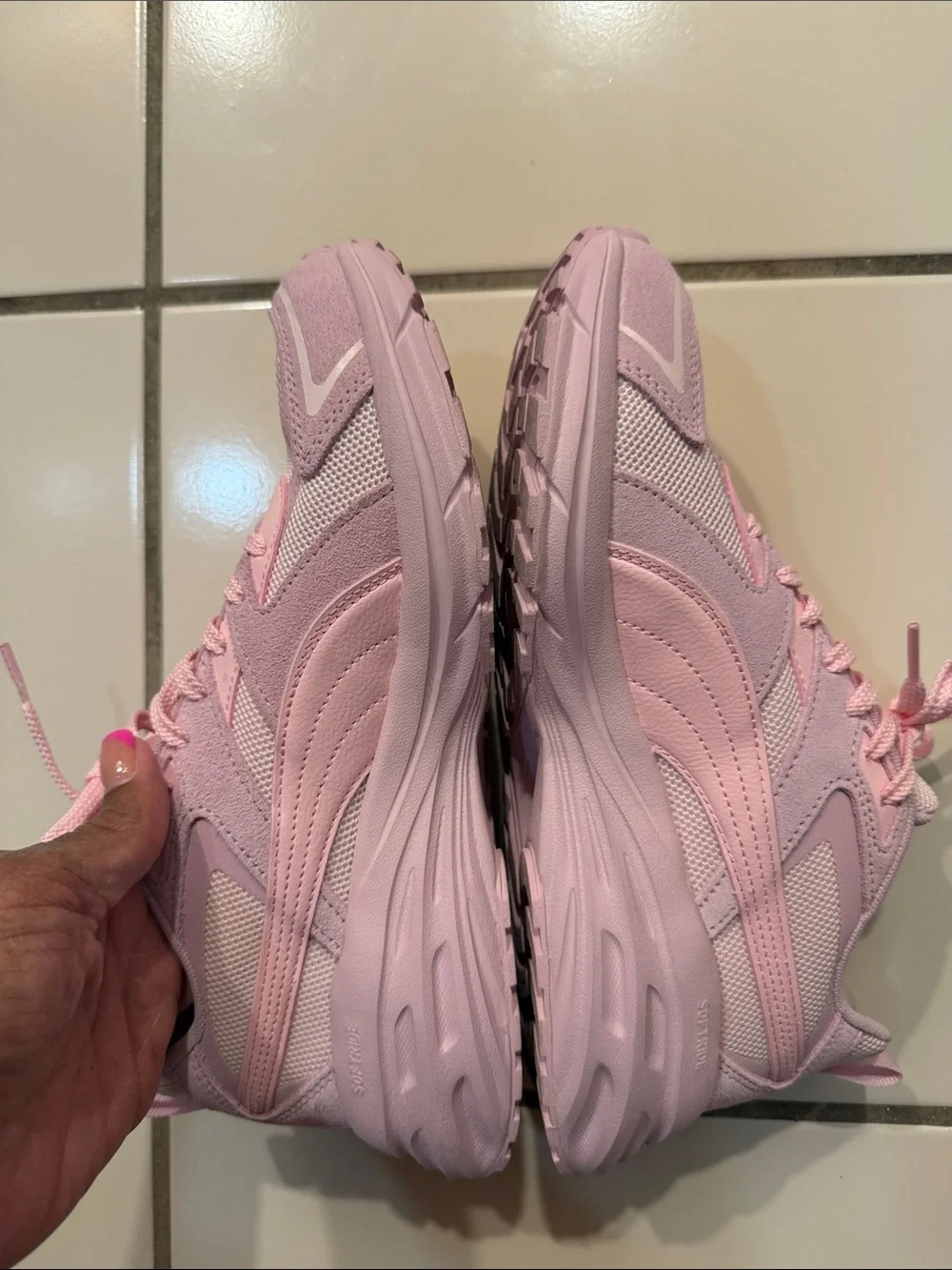 Puma Pink Mesh Low-Top Sneakers