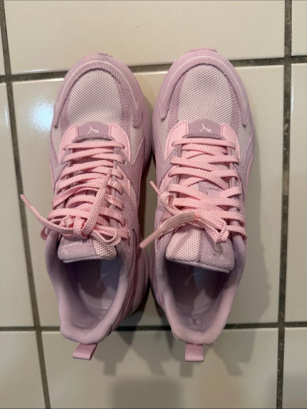 Puma Pink Mesh Low-Top Sneakers