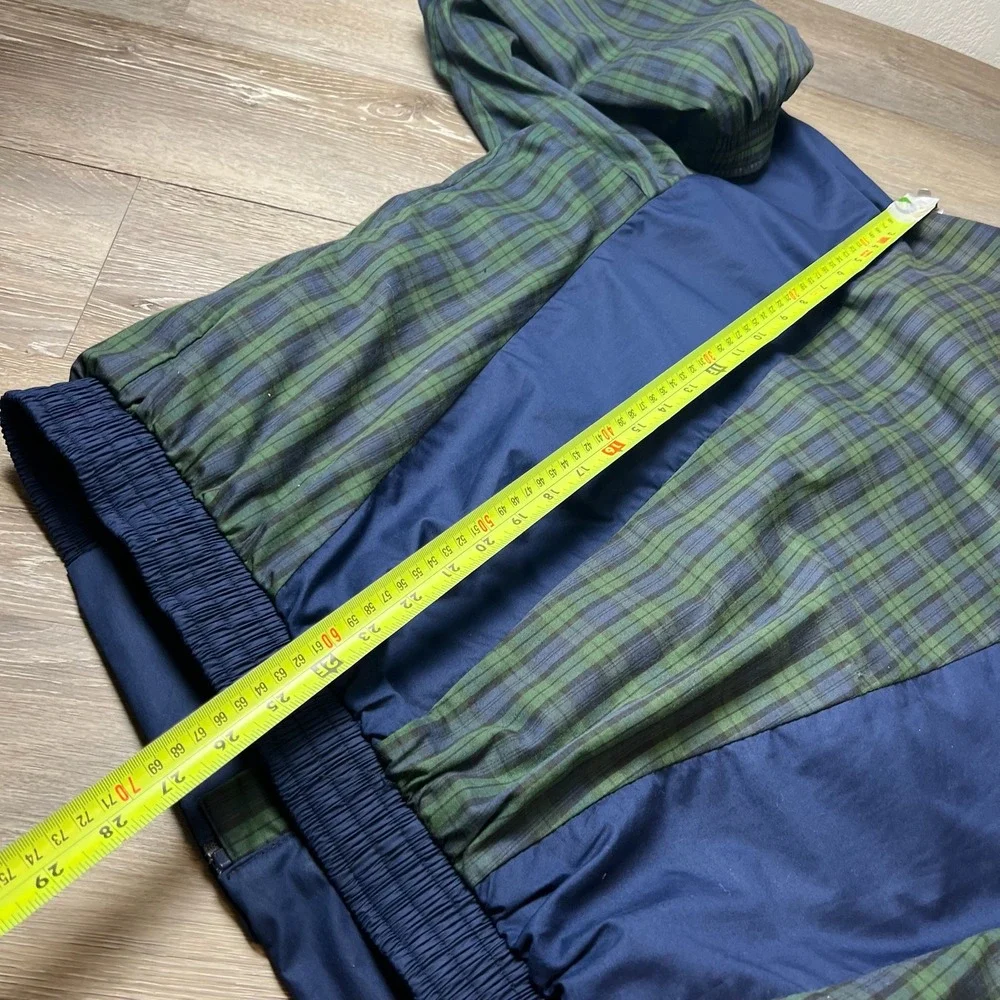 Gore-Tex Jacket Mens Medium Navy Green Plaid Vintage 80s Waterproof Windbreaker