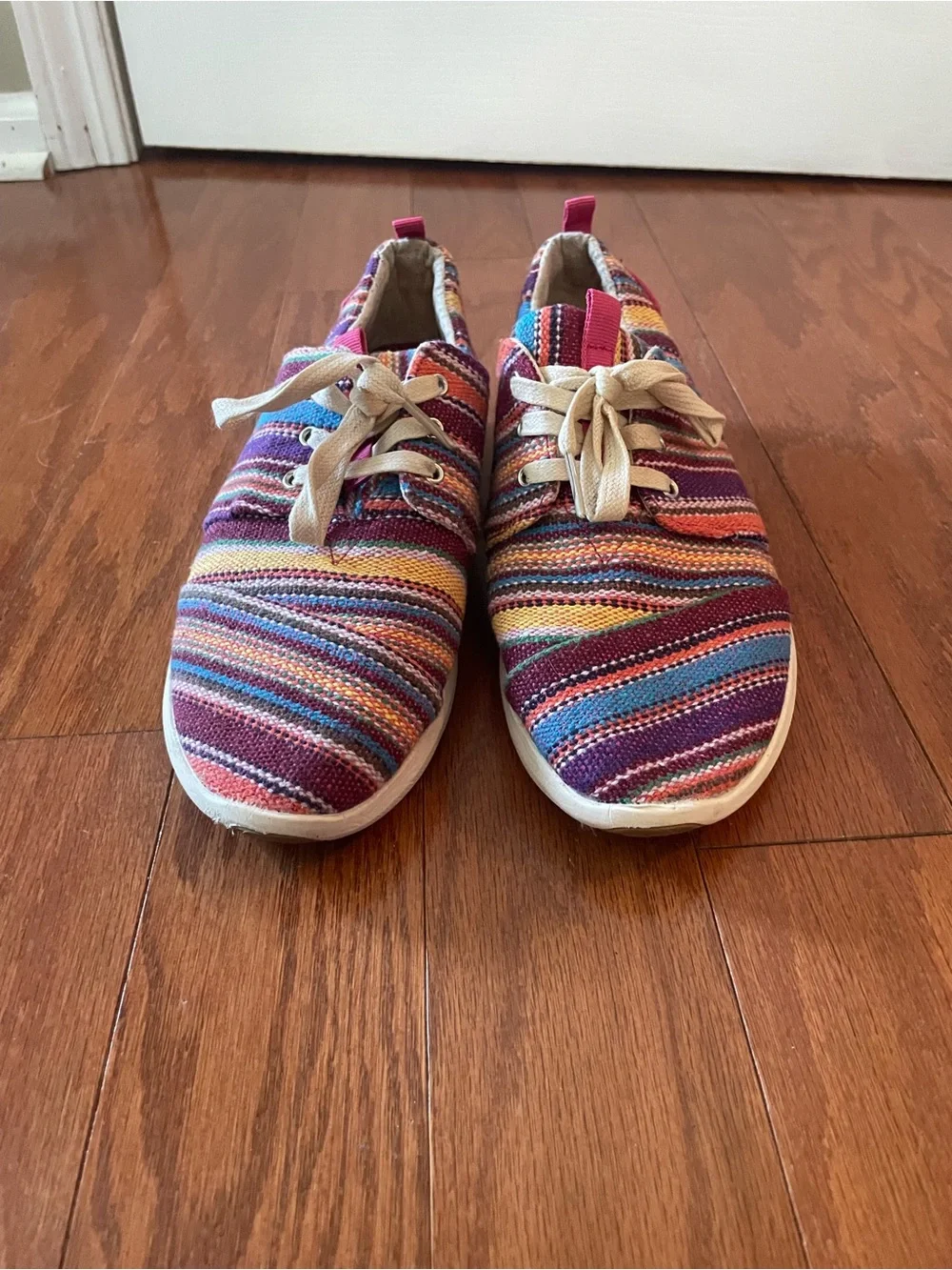 Toms Multicolor Striped Canvas Sneakers — Purple, Blue, Pink, Yellow