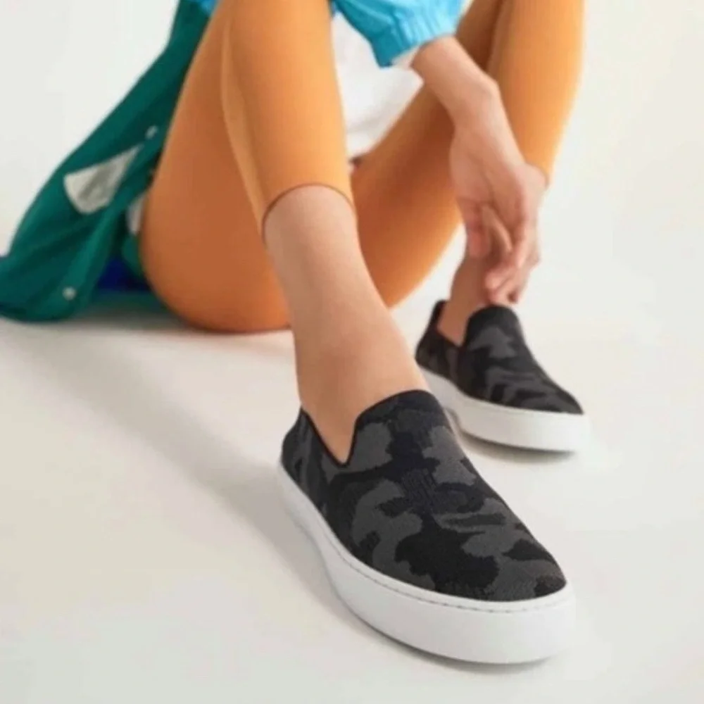 Rothy's The Original Slip On Sneaker Gray Camo