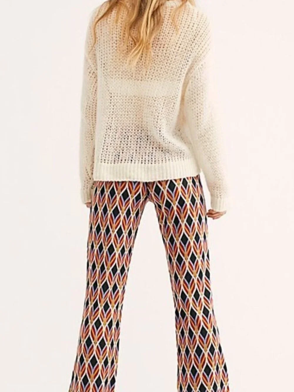 Free People print pants wide
