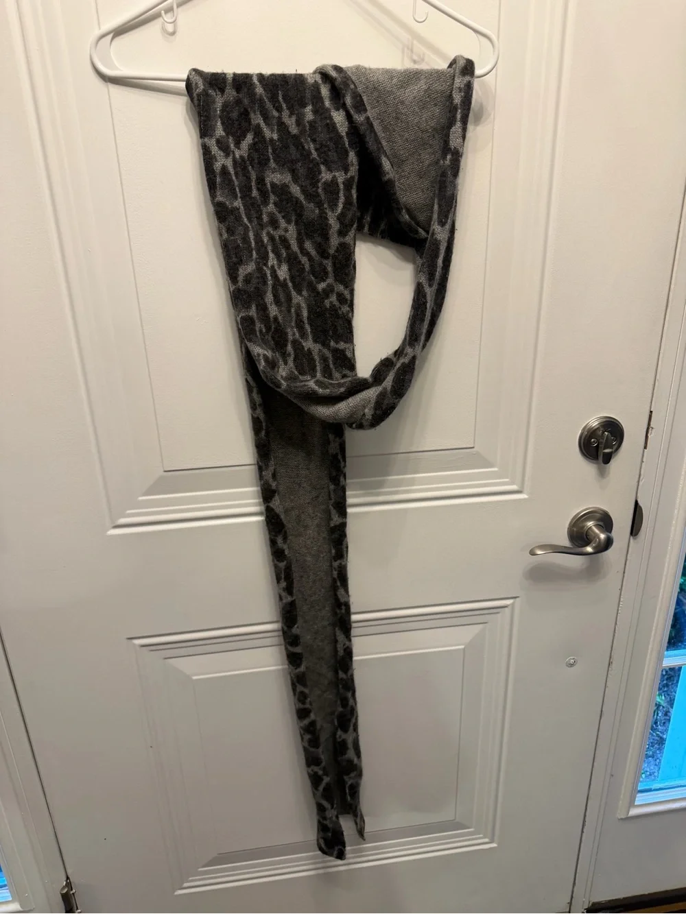 J. Crew Gray and Black Leopard Print Scarf
