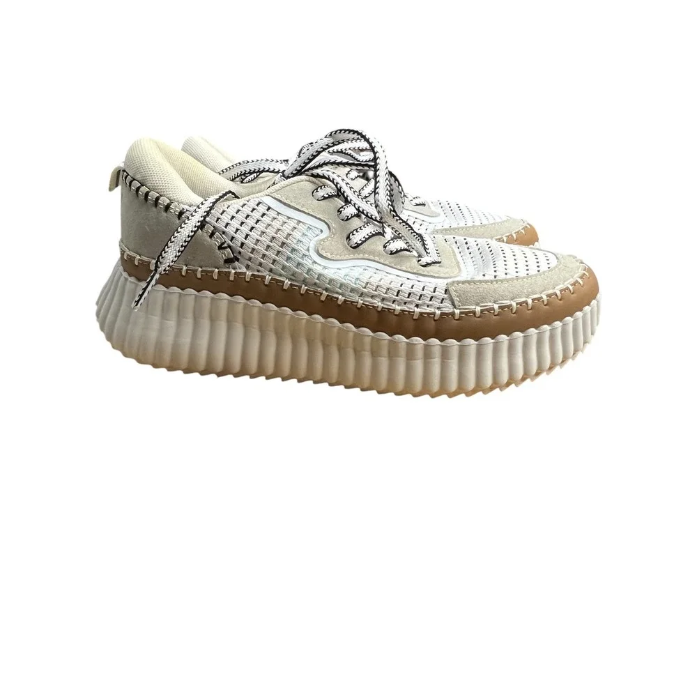 Hey Girl by Corkys Adventure 2 Platform Sneakers Tan Cream - Size 7