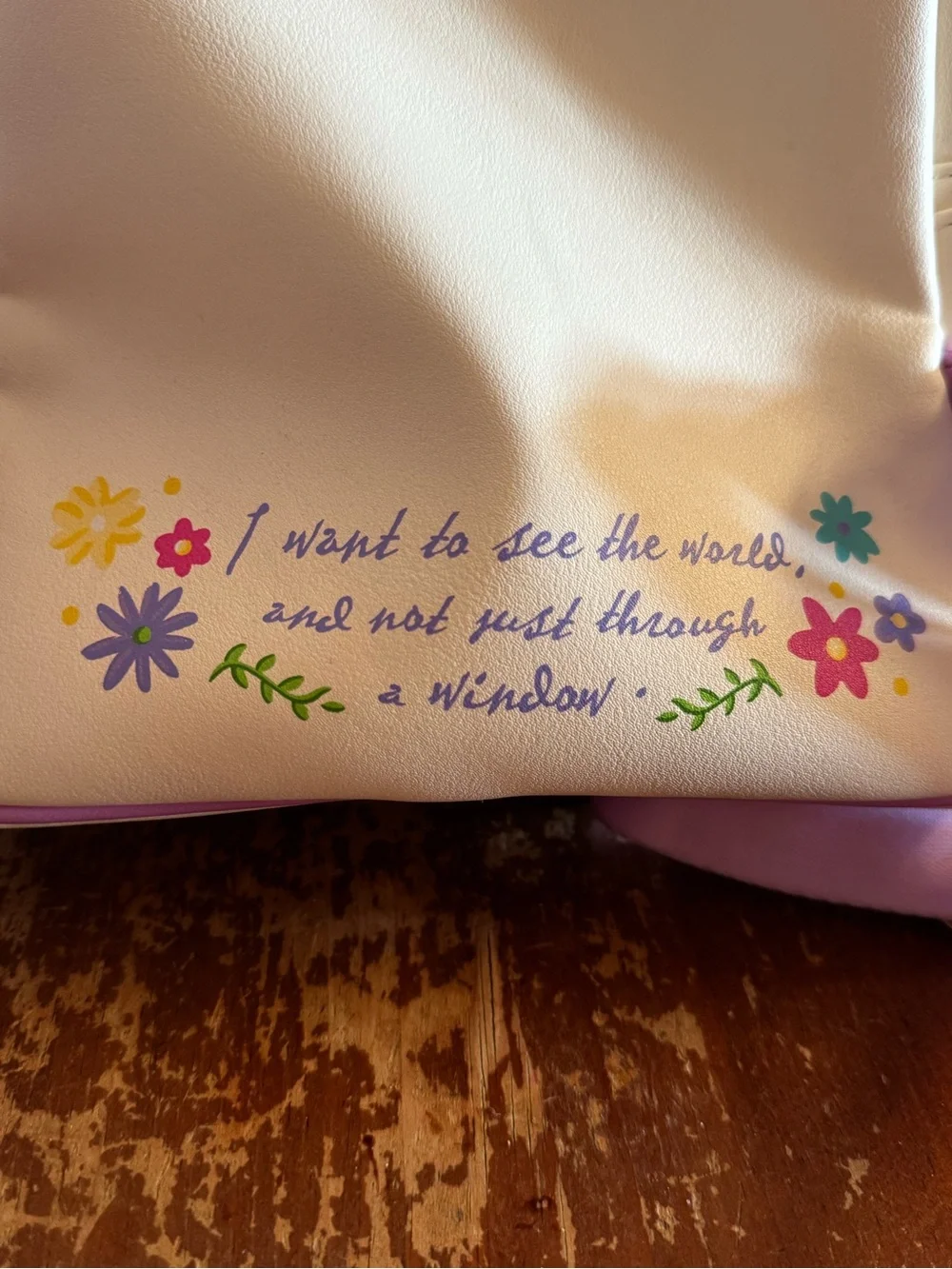 Loungefly Rapunzel Floral Mini Backpack - Purple and Cream