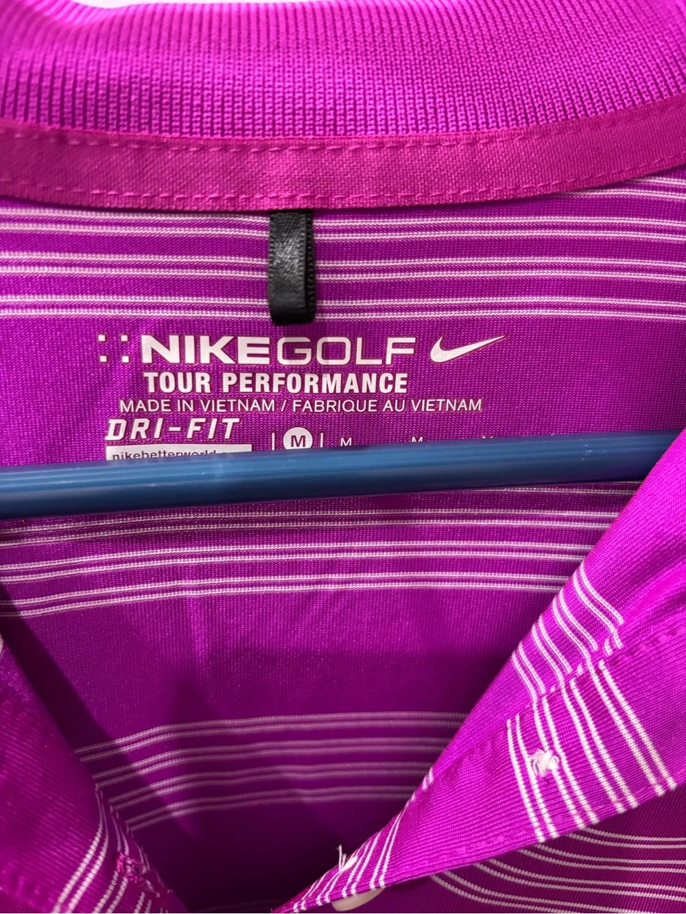 Nike Purple Striped Short Sleeve Polo