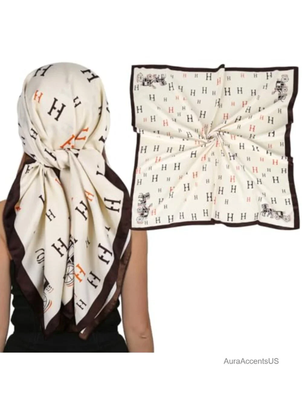 35 inch Square Fashion Scarf for Hair Wrapping at Night Sleeping Bandana