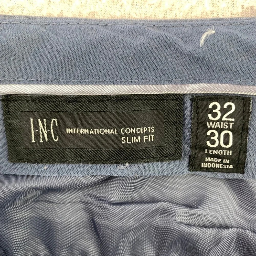 INC Dress Pants Pants Men 32x30 Blue‎ Navy Flat Front Chinos Workwear Business