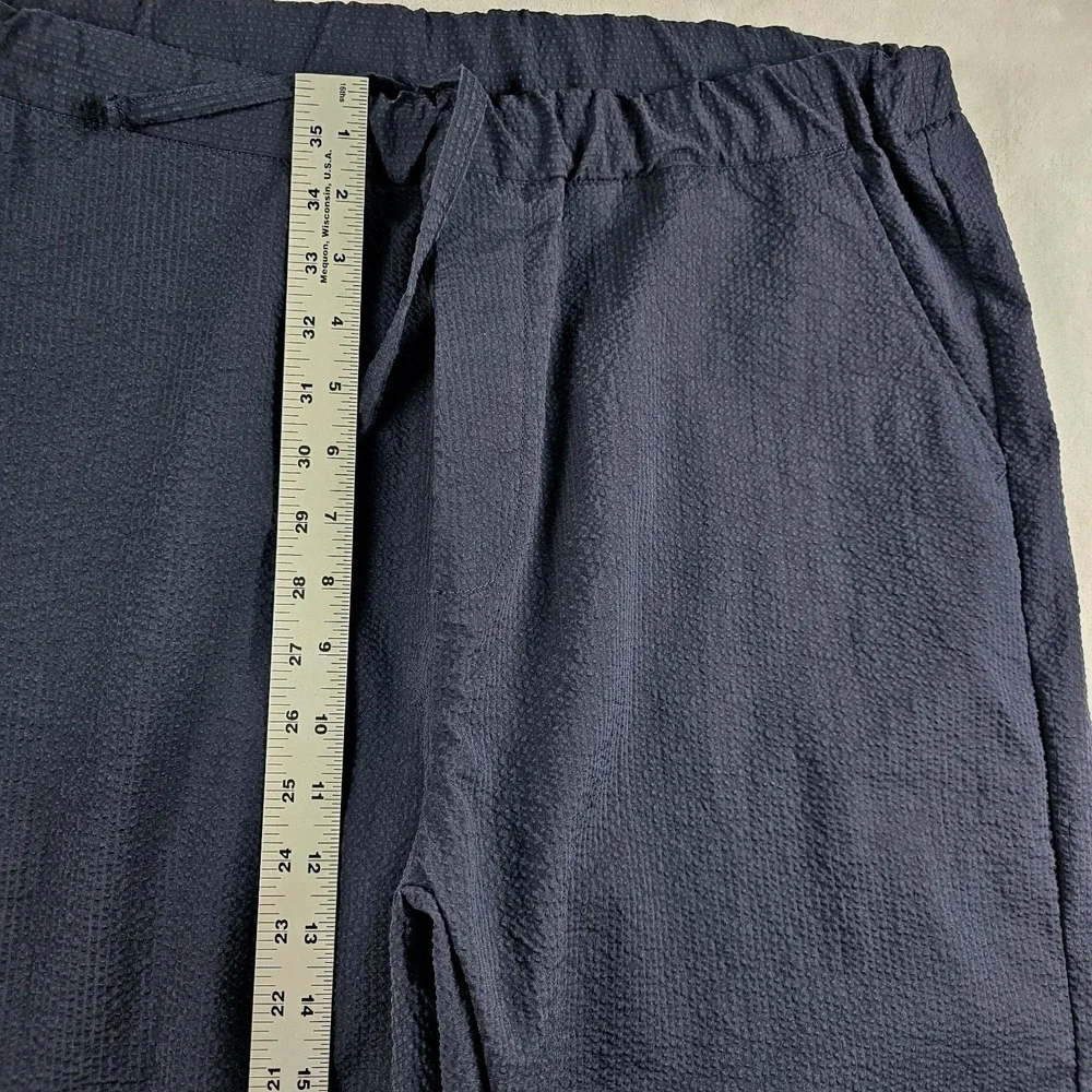 Smock By Mohawk Pants Men XL 32x28 Navy Seersucker Drawstring Pull On Japanese
