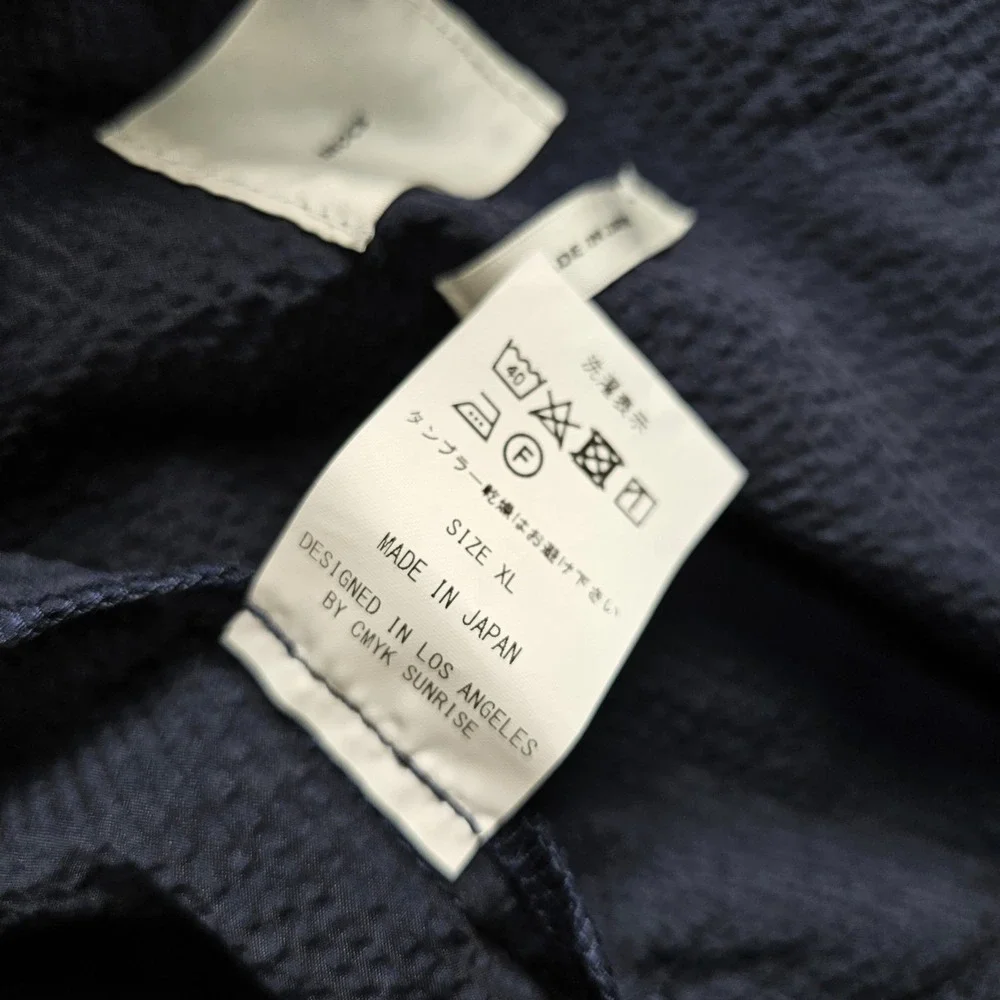 Smock By Mohawk Pants Men XL 32x28 Navy Seersucker Drawstring Pull On Japanese