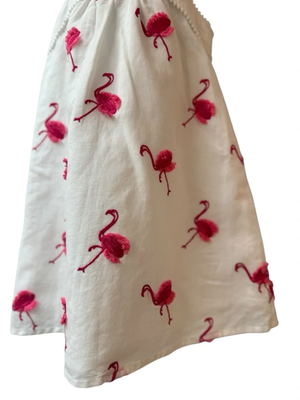 Girl's Janie and Jack White Pink Flamingo Dress  Size: 4