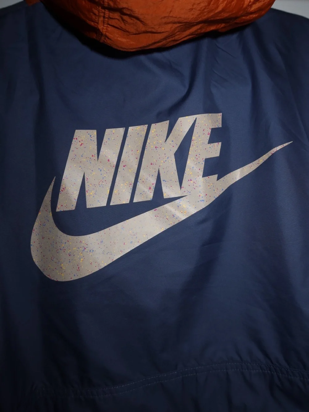 Nike Orange and Blue Colorblock Windbreaker