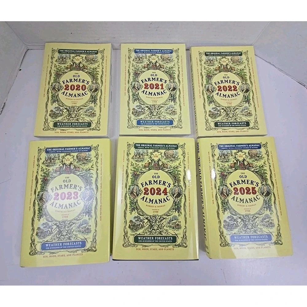 Lot Of 6 The Old Farmer's 2021 Through 2025 Almanacs 3 Soft And 3 Hardback NEW