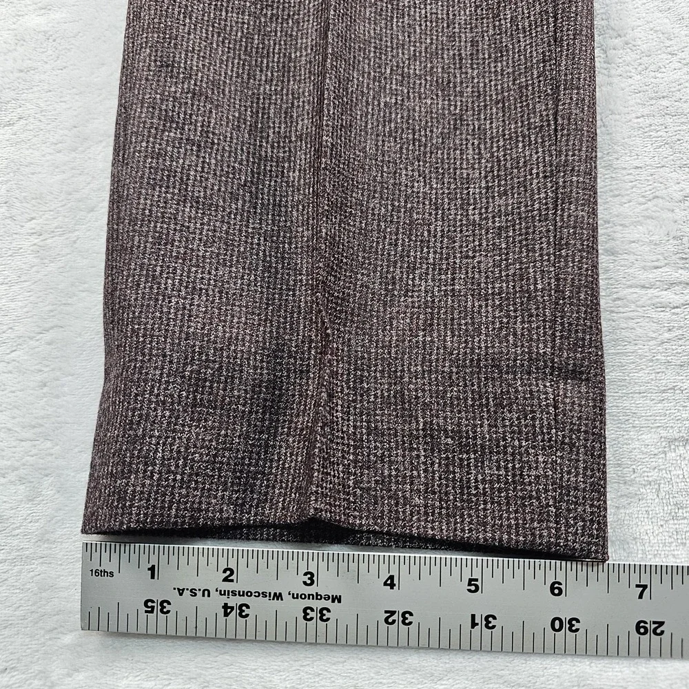 Hugo Boss Wilhelm4 100% Wool Dress Pants 36x30 Burgundy Flannel Puppytooth NWOT
