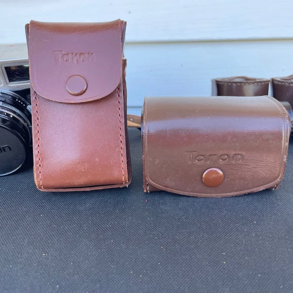 Vintage Taron VL 35mm Rangefinder Camera Set Wide Tele Lenses Cases Untsted