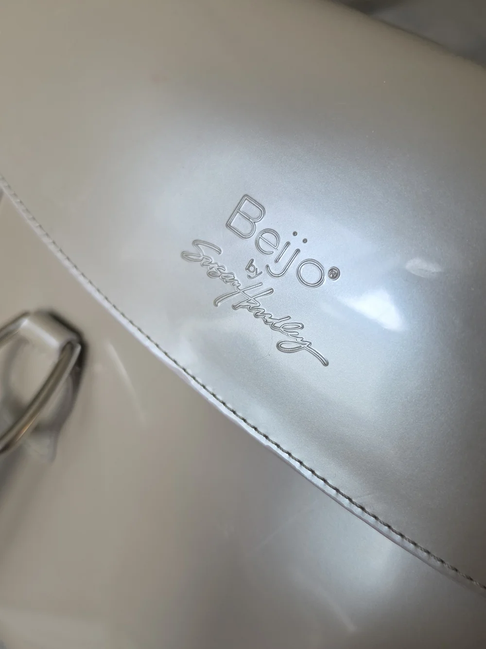 Beijo metallic silver tote handbag