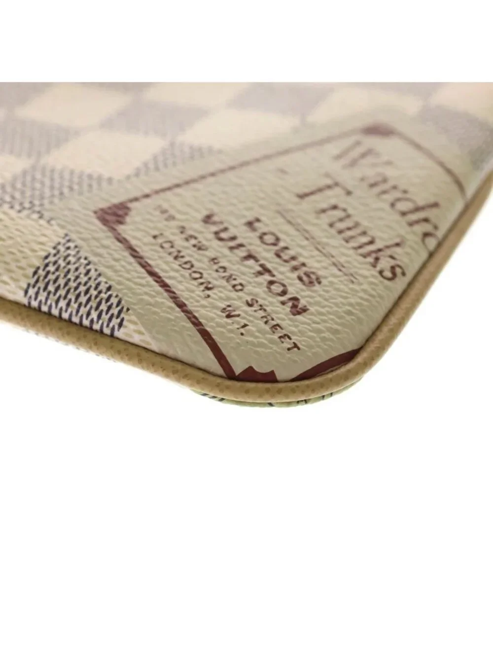 Louis Vuitton Damier Azur Pochette Mila MM Mini Handbag Chain Bag Case Ivory