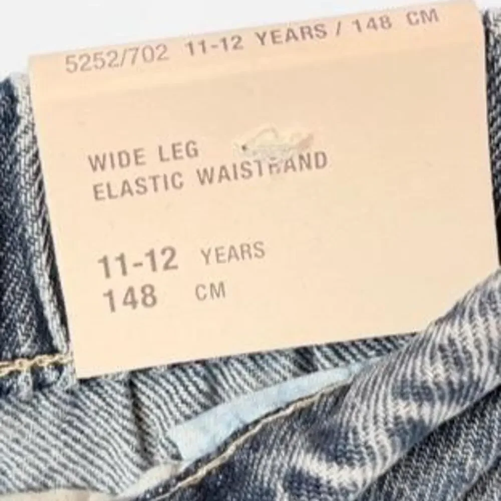Zara Kids Fluid Jogger Wide Leg Jeans Girls 11-12 Elastic Waist Blue Wash NWT